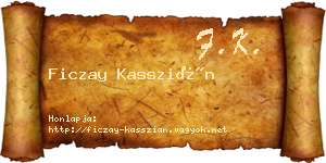 Ficzay Kasszián névjegykártya